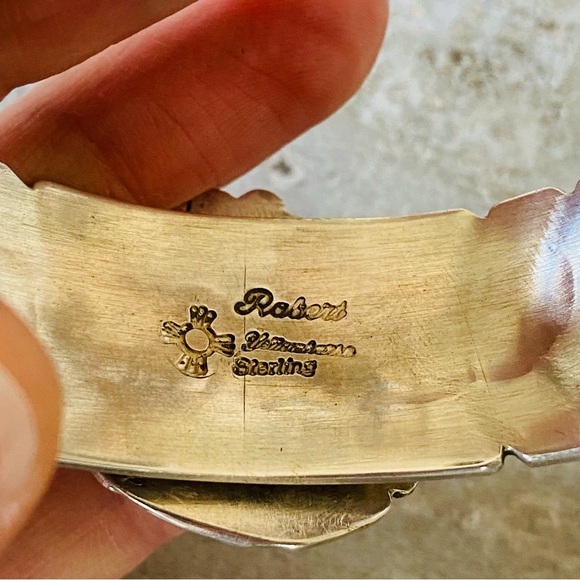 SOLD ♥️ Navajo ♥️ Robert Yellowhorse Sterling Silver & Turquoise Cuff - Picture 12 of 14